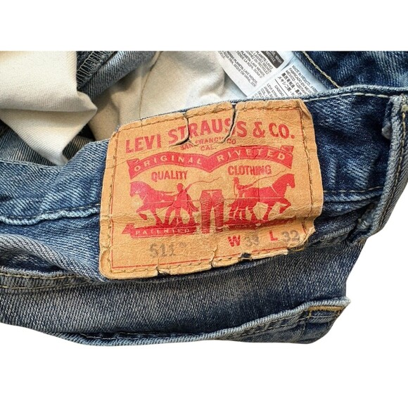 Levi's 511 Jeans Men's 33 x 31 Blue Denim Slim Straight Medium Wash 100% Cotton - Picture 5 of 13